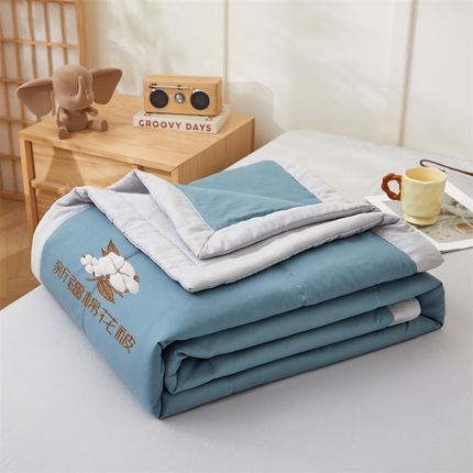 91家纺网 家纺一手货源 找家纺 （总）西域种棉人·千百笠 2025新款A类100%新疆棉花夏凉被纯棉全棉填充毛巾绣绣花纯色双拼原棉空调被夏被