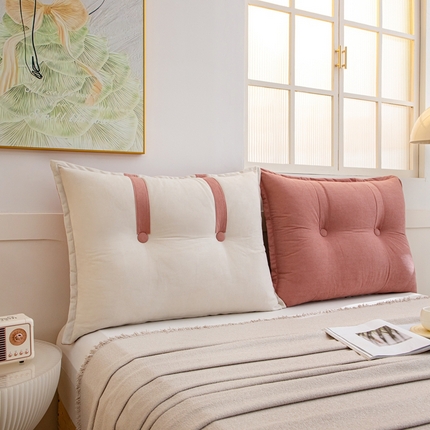 沐沐 2026新款雪尼绒床头靠背 豆沙粉