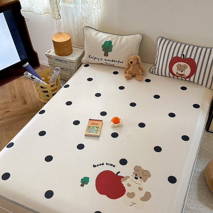 91家纺网 家纺一手货源 找家纺 美乐迪家纺 2025新款碳光凉感冰丝席 苹果狗狗