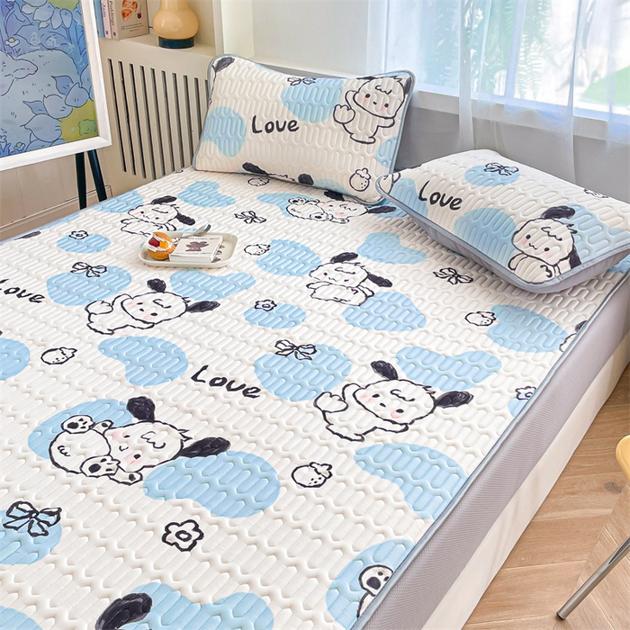 91家纺网 家纺一手货源 找家纺 布卢姆床垫 2025新款5mmA类乳胶凉席床笠套件夏被组合 调皮小狗