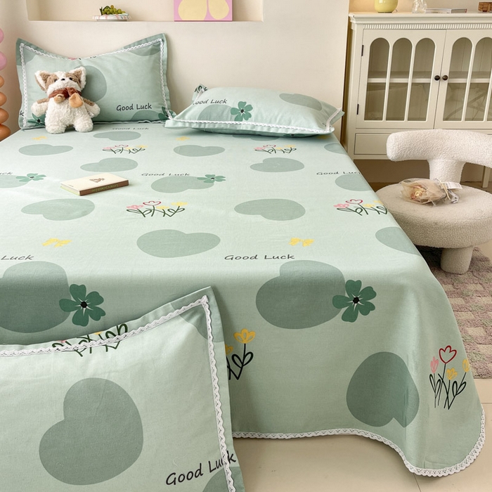 91家纺网 家纺一手货源 找家纺 新印象  2025新款花边老粗布床单款床笠款三件套怦然心动