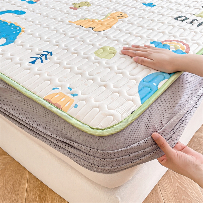 91家纺网 家纺一手货源 找家纺 布卢姆床垫 2025新款5mmA类乳胶凉席床笠套件夏被组合 恐龙世界