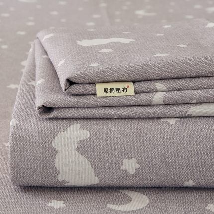 爱彼家纺 2025新款锦柔老粗布席子凉席床单 月亮兔-灰