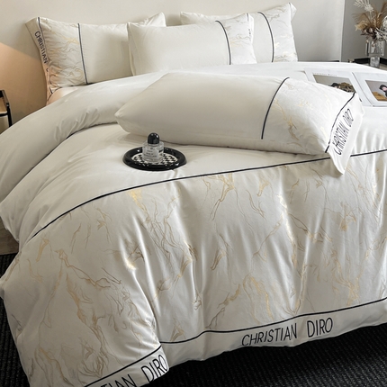 91家纺网 家纺一手货源 找家纺 （总）苏源家居 2025新款轻奢亲肤棉刺绣烫金工艺四件套