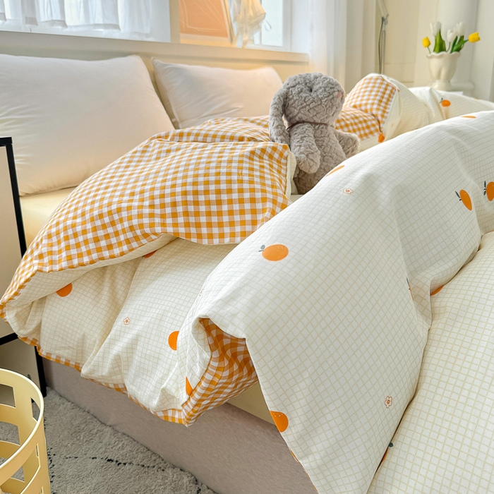 91家纺网 家纺一手货源 找家纺 红粉佳人家纺 2025春夏新款A类全棉纯棉12868纯棉单被套 甜桔