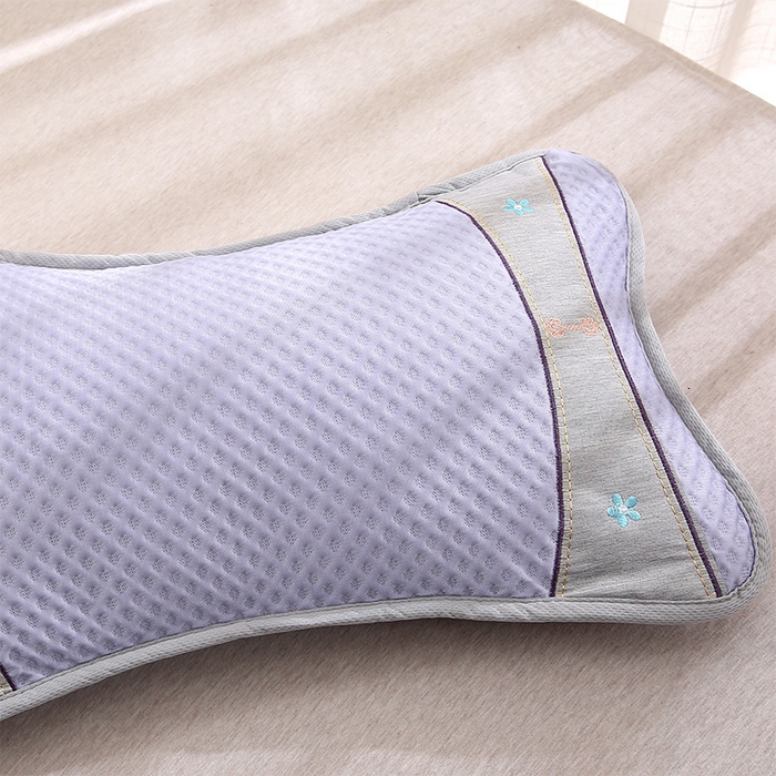 91家纺网 家纺一手货源 找家纺 纽乐家纺 2025夏季夏凉茶香枕头冰丝凉感华夫格凉豆豆茶叶茉莉花枕头枕芯 冰丝华夫格茶香枕-紫色 35x55cm/只