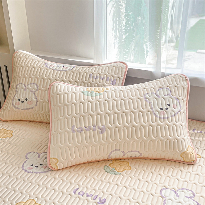 91家纺网 家纺一手货源 找家纺 布卢姆床垫 2025新款5mmA类乳胶凉席床笠套件夏被组合 许愿天空