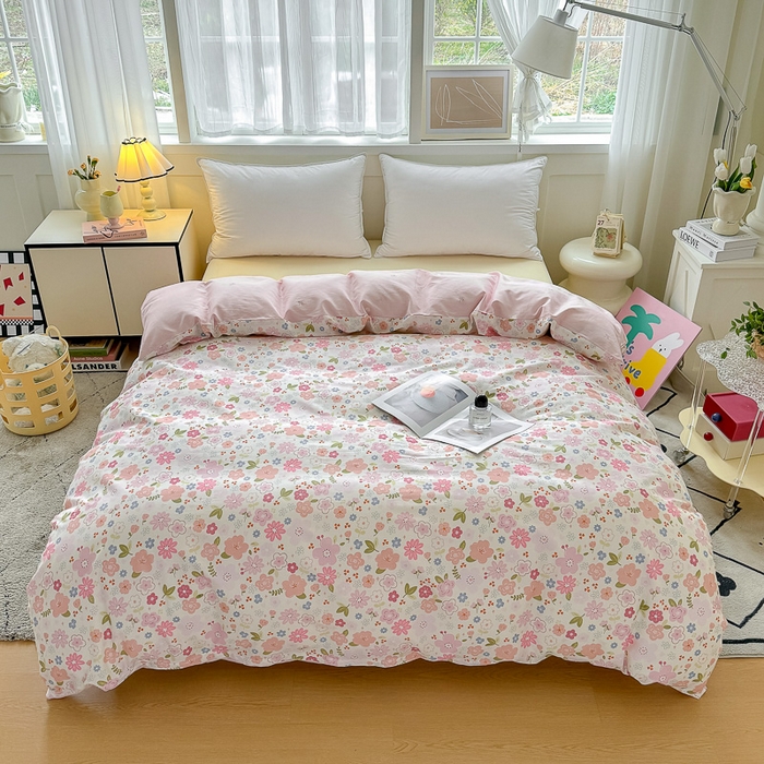 91家纺网 家纺一手货源 找家纺 红粉佳人家纺 2025春夏新款A类全棉纯棉12868纯棉单被套 倾心之恋