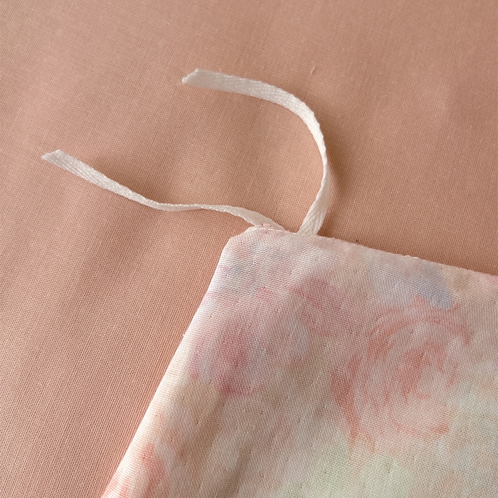 91家纺网 家纺一手货源 找家纺 优品阁  2025新款A类全棉有氧双层纱四件套 绯色花间