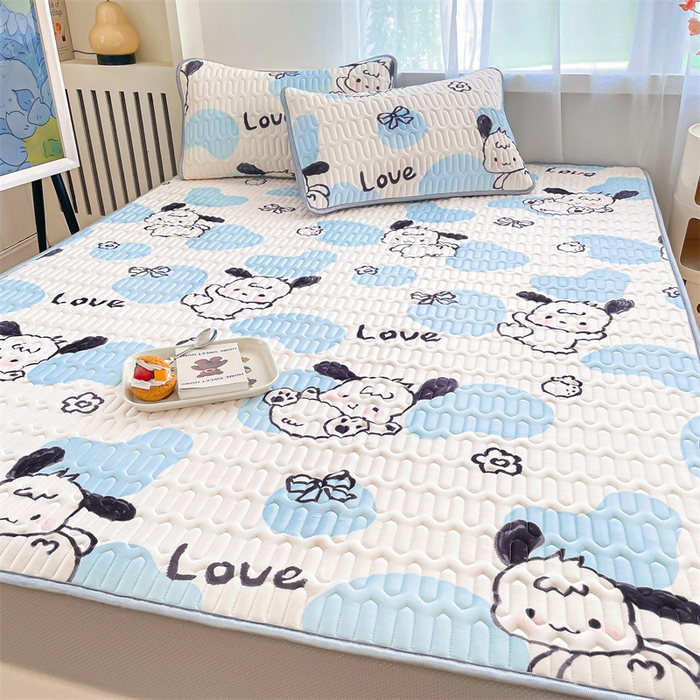 91家纺网 家纺一手货源 找家纺 布卢姆床垫 2025新款5mmA类乳胶凉席床笠套件夏被组合 调皮小狗