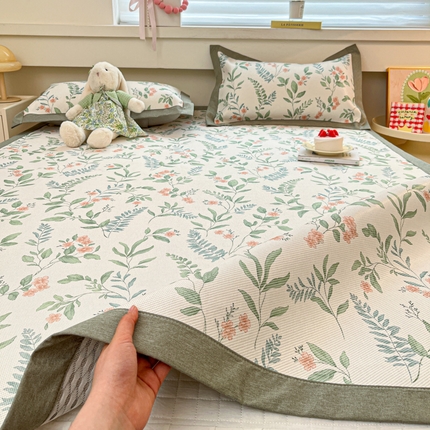 91家纺网 家纺一手货源 找家纺 （总）花言狐语 2025新款印花真冰藤冰凉席