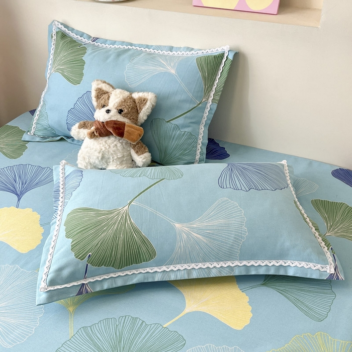 91家纺网 家纺一手货源 找家纺 新印象  2025新款花边老粗布床单款床笠款三件套秋意