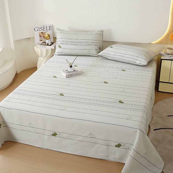 91家纺网 家纺一手货源 找家纺 爱彼家纺 2025新款锦柔老粗布席子凉席床单 条条龙