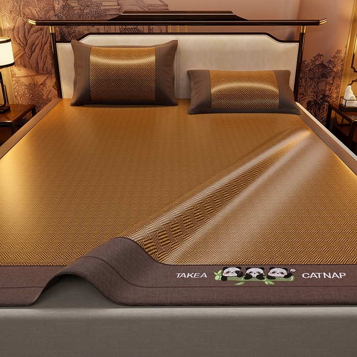 91家纺网 家纺一手货源 找家纺 （总）绒艺席业 2025新款艾草藤席冰丝双面席席子凉席