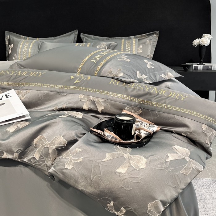 91家纺网 家纺一手货源 找家纺 （总）米彩家纺 2025新款A类水洗真丝金丝浮雕提花绣花四件套