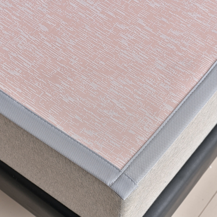 91家纺网 家纺一手货源 找家纺 芯诗曼家纺 2025新款三明治凉感丝提花冰丝席凉席 莫兰-粉床席款