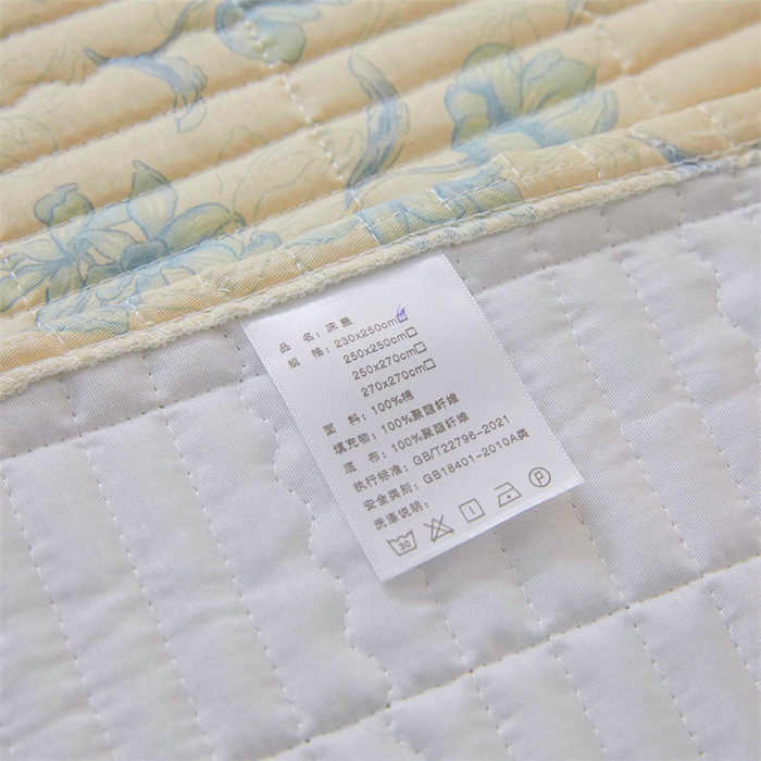 91家纺网 家纺一手货源 找家纺 恒爱家纺2025新款全棉纯棉韩版花边床盖 香百合