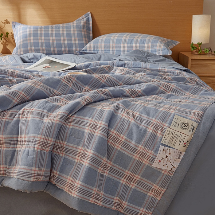 91家纺网 家纺一手货源 找家纺 西域种棉人·千百笠 2025新款A类100%新疆棉花夏凉被纯棉全棉填充原棉空调被手工宽边水洗棉夏被 罗宾格