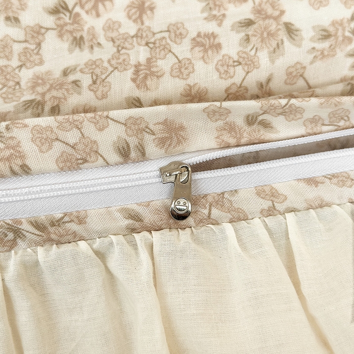 91家纺网 家纺一手货源 找家纺 蓝邻家纺 2025春夏新款全棉纯棉复古双层纱花边织带款四件套 秋之寄语