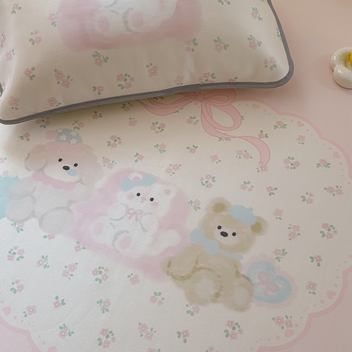 91家纺网 家纺一手货源 找家纺 美乐迪家纺 2025新款碳光凉感冰丝席 碎花汪