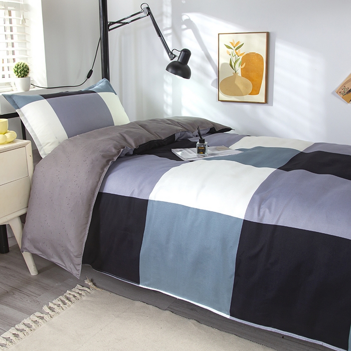 91家纺网 家纺一手货源 找家纺 悦织湾家纺 2025新款印花学生宿舍亲肤芦荟棉三件套单双人四件套轻奢印花磨毛床上用品 创意空间