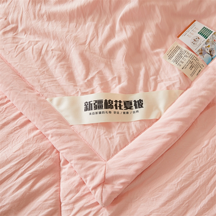 91家纺网 家纺一手货源 找家纺 西域种棉人·千百笠 2025新款A类100%新疆棉花夏凉被纯棉全棉填充毛巾绣绣花纯色双拼原棉空调被夏被 贵族玉