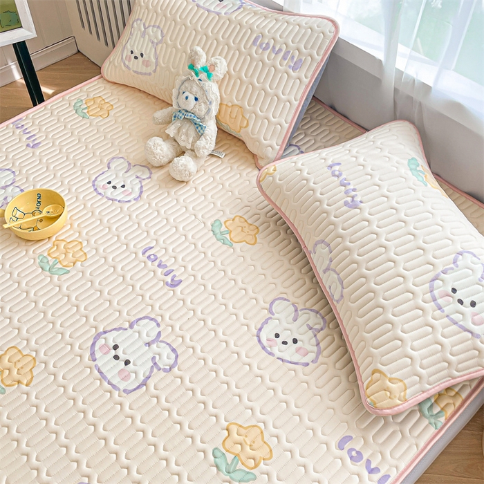 91家纺网 家纺一手货源 找家纺 布卢姆床垫 2025新款5mmA类乳胶凉席床笠套件夏被组合 许愿天空