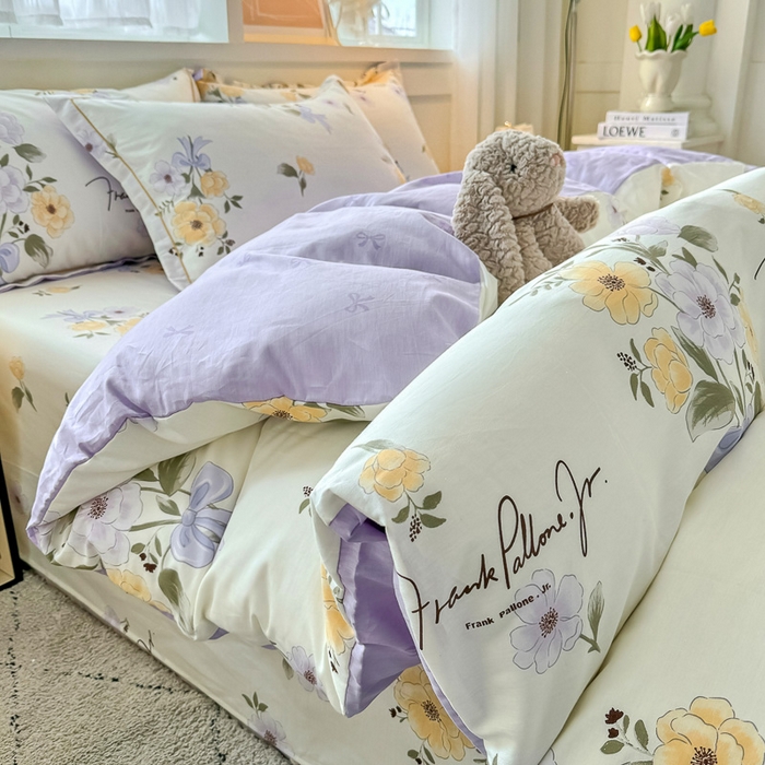 91家纺网 家纺一手货源 找家纺 红粉佳人家纺 2025春夏新款A类全棉纯棉12868纯棉单被套 迷雾花漾