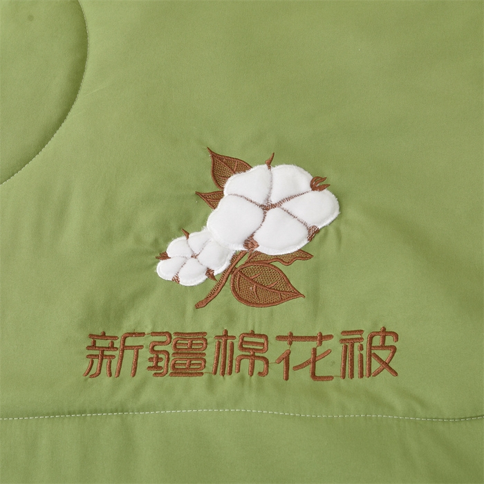 91家纺网 家纺一手货源 找家纺 西域种棉人·千百笠 2025新款A类100%新疆棉花夏凉被纯棉全棉填充毛巾绣绣花纯色双拼原棉空调被夏被 云暖-抹茶绿