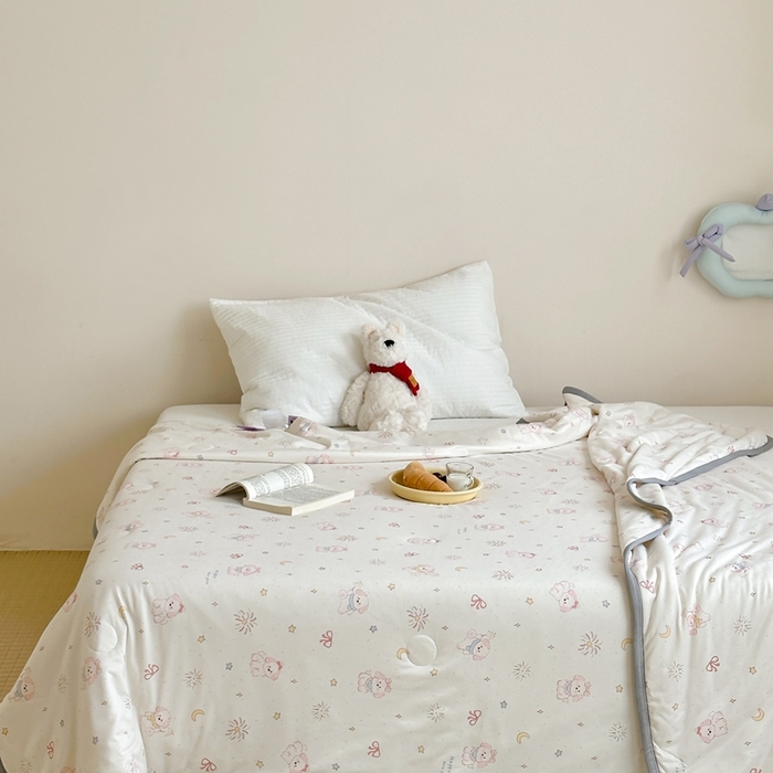 91家纺网 家纺一手货源 找家纺 觅糖家纺 2025新款软糯针织云柔大豆夏被 奶油小狗