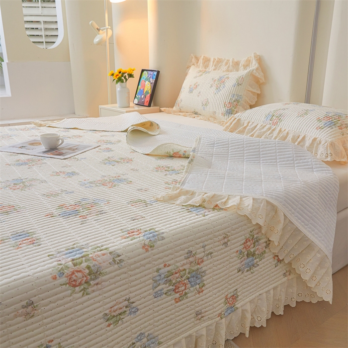 91家纺网 家纺一手货源 找家纺 （总）恒爱家纺2025新款全棉纯棉韩版花边床盖