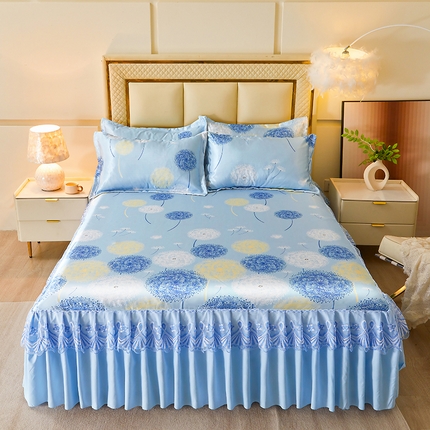 91家纺网 家纺一手货源 找家纺 （总）艾裙海 2025新款冰丝凉席三件套系列-床裙款