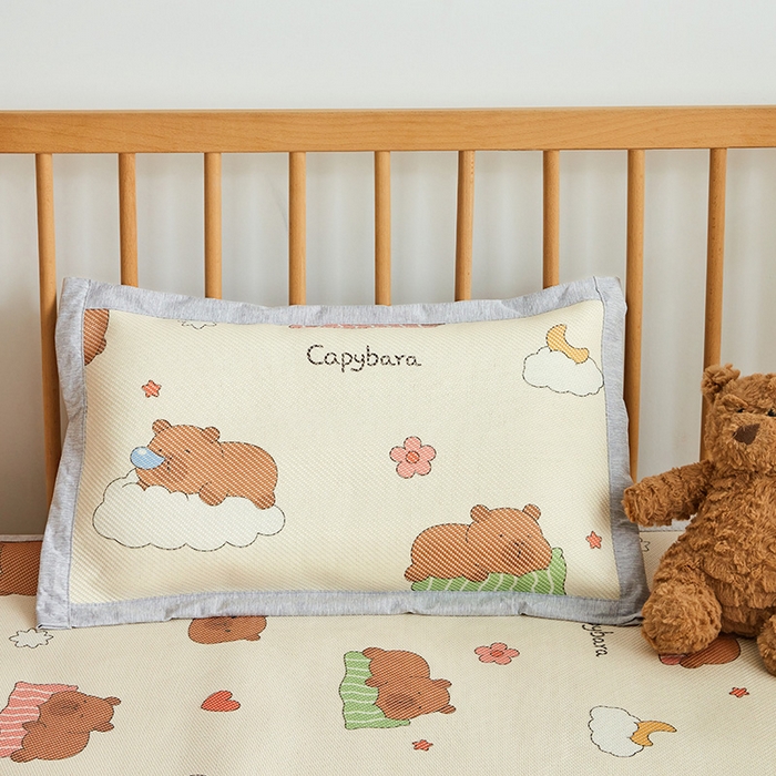 91家纺网 家纺一手货源 找家纺 嗨生活 2025新款A类儿童冰藤枕套 幼儿园枕套 儿童枕套 可爱巴拉