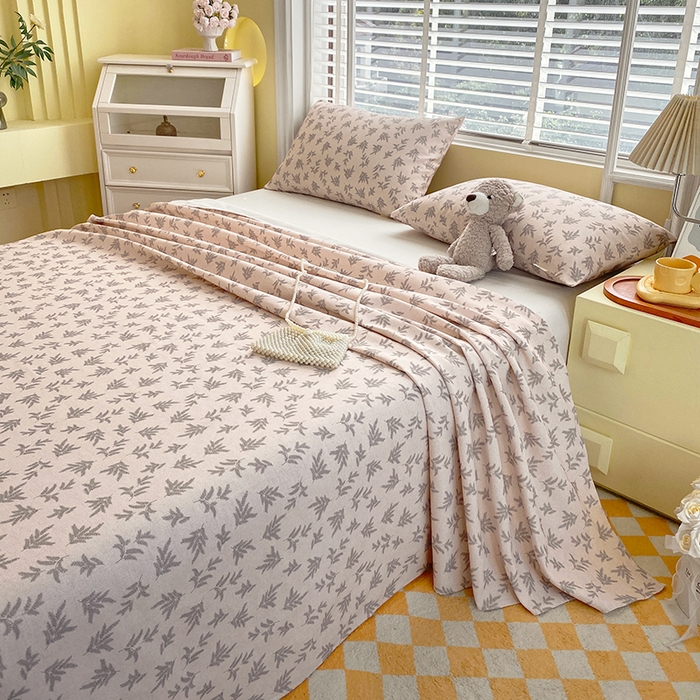 91家纺网 家纺一手货源 找家纺 爱彼家纺 2025新款锦柔老粗布席子凉席床单 漫花