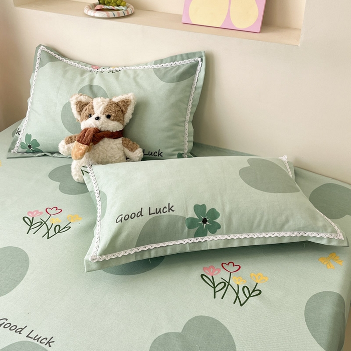 91家纺网 家纺一手货源 找家纺 新印象  2025新款花边老粗布床单款床笠款三件套怦然心动