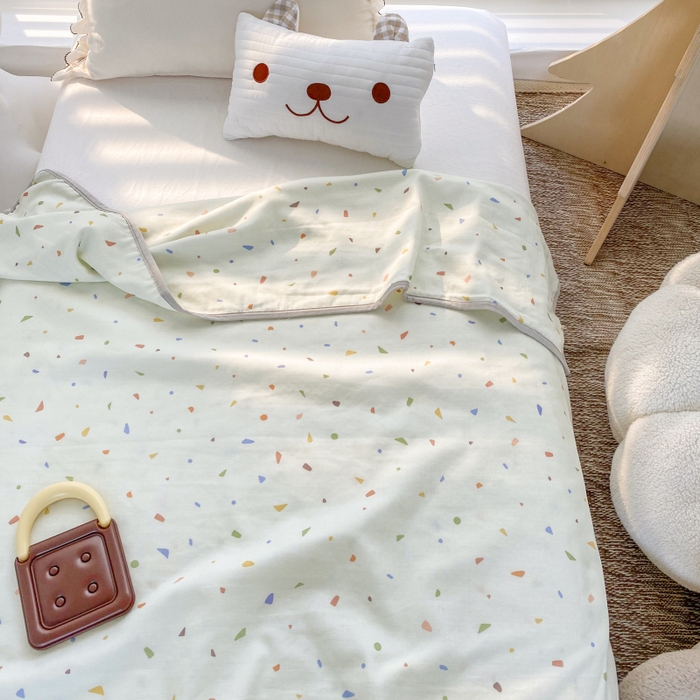 91家纺网 家纺一手货源 找家纺 （总）潮邦 2025新款全棉双层纱多功能盖毯