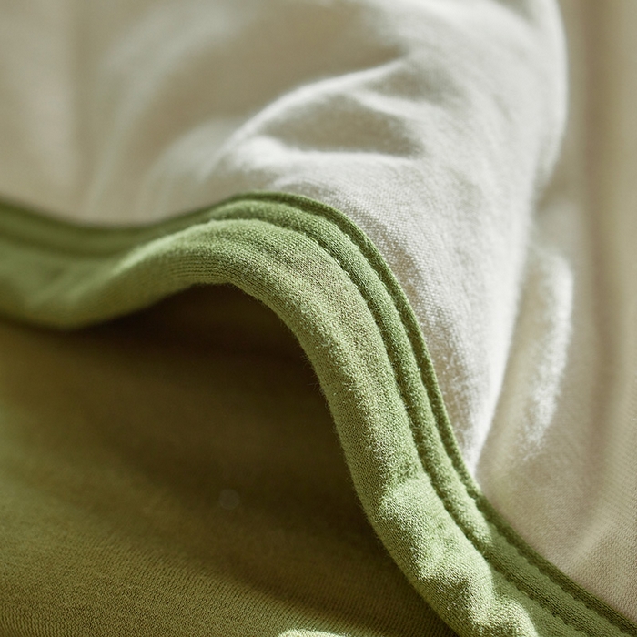 91家纺网 家纺一手货源 找家纺 安莱生活 2025新款全棉纯棉云感针织棉双拼夏被夏凉被空调被 桉树绿双拼