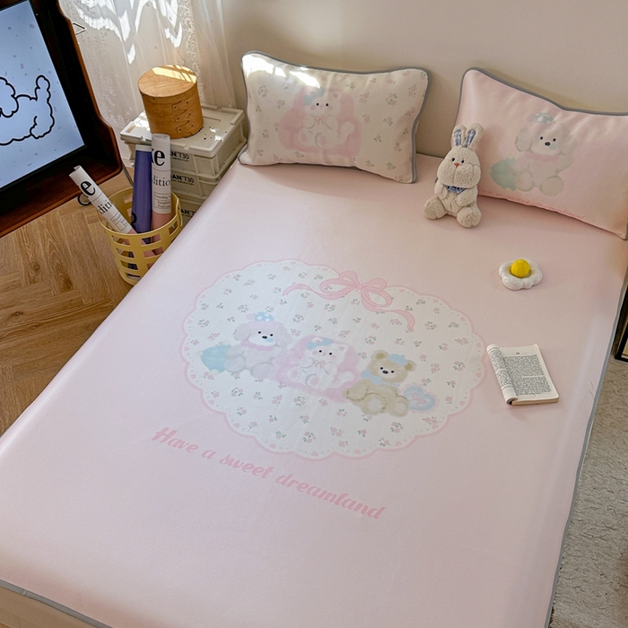 91家纺网 家纺一手货源 找家纺 美乐迪家纺 2025新款碳光凉感冰丝席 碎花汪