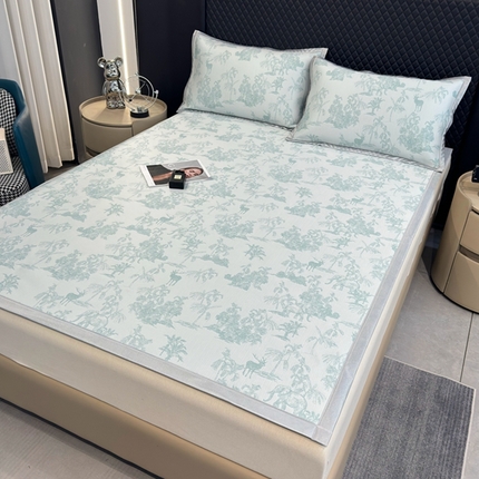 91家纺网 家纺一手货源 找家纺 （总）曲宿家纺 2025新款A类高分子色织提花软凉席系列