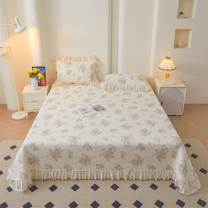 91家纺网 家纺一手货源 找家纺 （总）恒爱家纺2025新款全棉纯棉韩版花边床盖