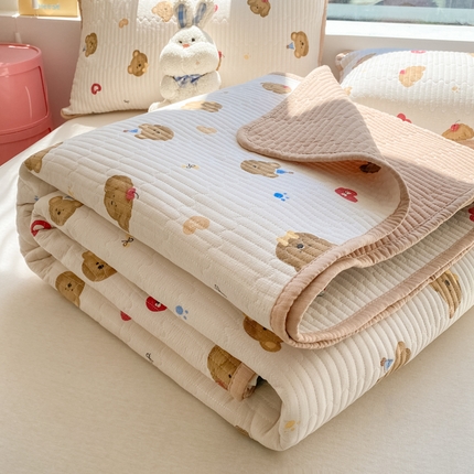 91家纺网 家纺一手货源 找家纺 （总）老帅的工厂店 2025新款a类云感双层纱7a抗菌夏被床盖四件套