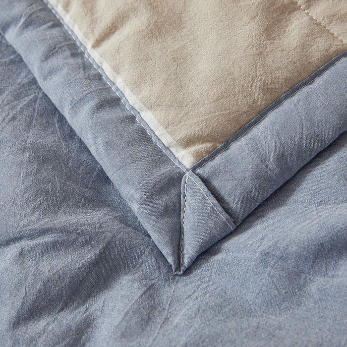 91家纺网 家纺一手货源 找家纺 西域种棉人·千百笠 2025新款A类100%新疆棉花夏凉被纯棉全棉填充原棉空调被手工宽边水洗棉夏被 烟灰大格