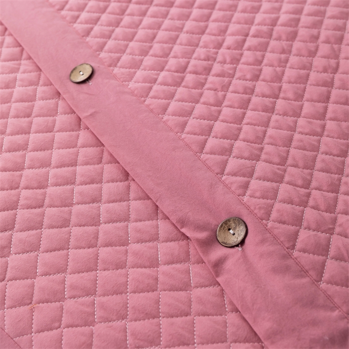 91家纺网 家纺一手货源 找家纺 优乐家纺 2025新款全棉四件套水洗纯棉夹棉绗缝加厚被罩 活力豆沙