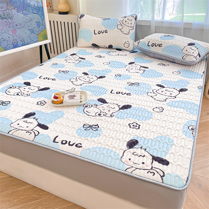 91家纺网 家纺一手货源 找家纺 布卢姆床垫 2025新款5mmA类乳胶凉席床笠套件夏被组合 调皮小狗