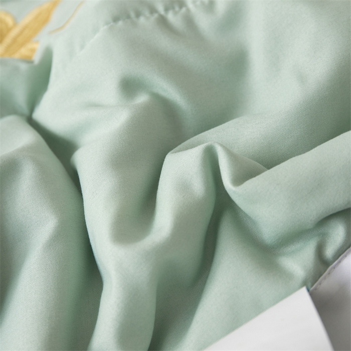 91家纺网 家纺一手货源 找家纺 西域种棉人·千百笠 2025新款A类100%新疆棉花夏凉被纯棉全棉填充毛巾绣绣花纯色双拼原棉空调被夏被 千寻薄荷绿