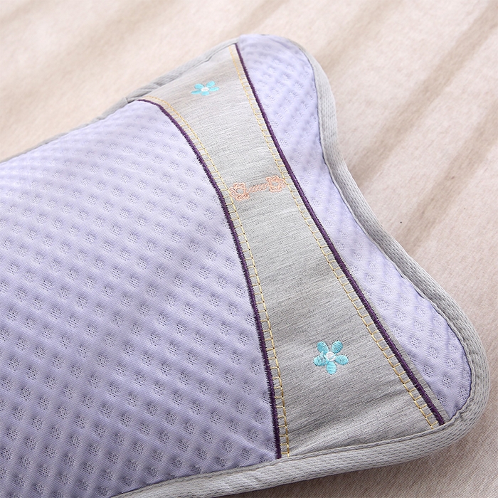 91家纺网 家纺一手货源 找家纺 纽乐家纺 2025夏季夏凉茶香枕头冰丝凉感华夫格凉豆豆茶叶茉莉花枕头枕芯 冰丝华夫格茶香枕-紫色 35x55cm/只