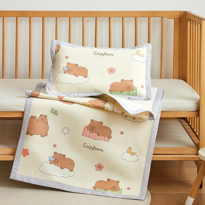 91家纺网 家纺一手货源 找家纺 嗨生活 2025新款A类儿童冰藤枕套 幼儿园枕套 儿童枕套 可爱巴拉