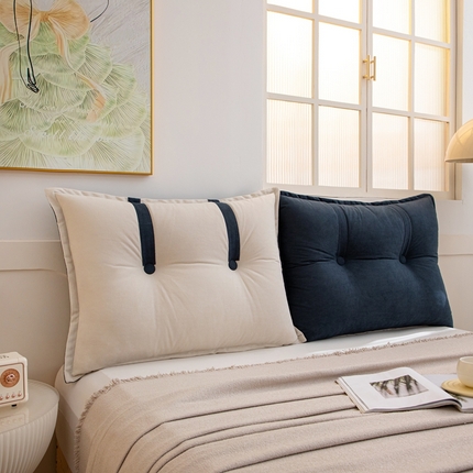 91家纺网 家纺一手货源 找家纺 沐沐 2026新款雪尼绒床头靠背 深海蓝