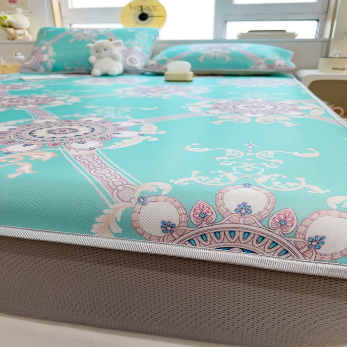 91家纺网 家纺一手货源 找家纺 （总）斯尔顿 2025新款炭光冰丝凉席-床笠款