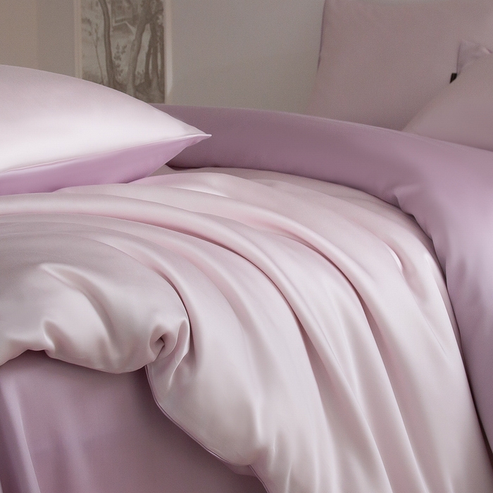 91家纺网 家纺一手货源 找家纺 云栖家居 202560支兰精天丝纯拼色四件套 极耀紫